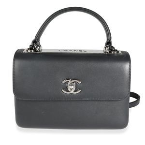 Chanel Black Smooth Calfskin Small Trendy CC Top Handle Flap Bag